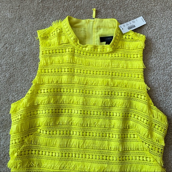 J. Crew Neon Yellow Fringe Dress - Picture 3 of 9